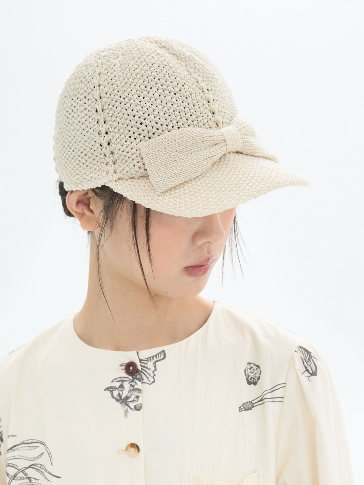 브라운햇(BROWNHAT) 버니 니팅 캡 - 아이보리