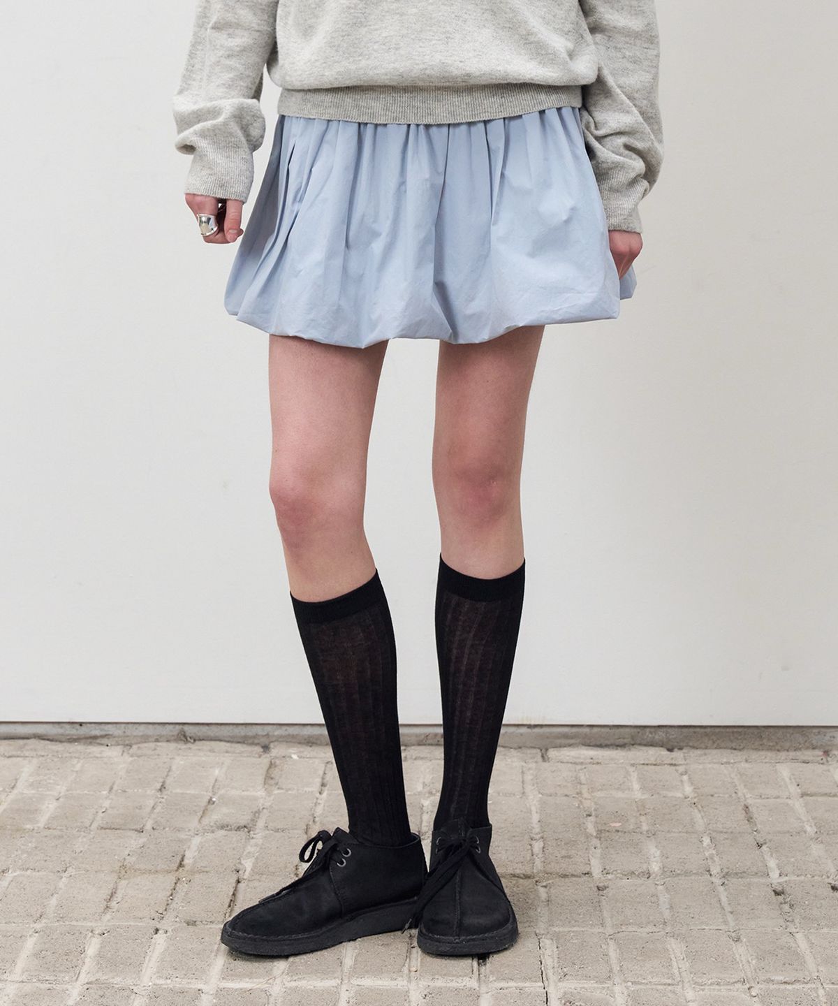 썸웨어버터(SOMEWHEREBUTTER) Cloudy Balloon Mini Skirt - Cloudy Blue
