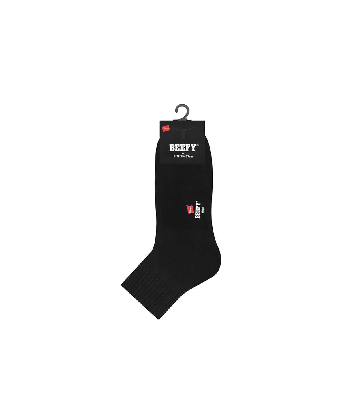 헤인즈(HANES) 비피 쿼터 삭스 2P 블랙