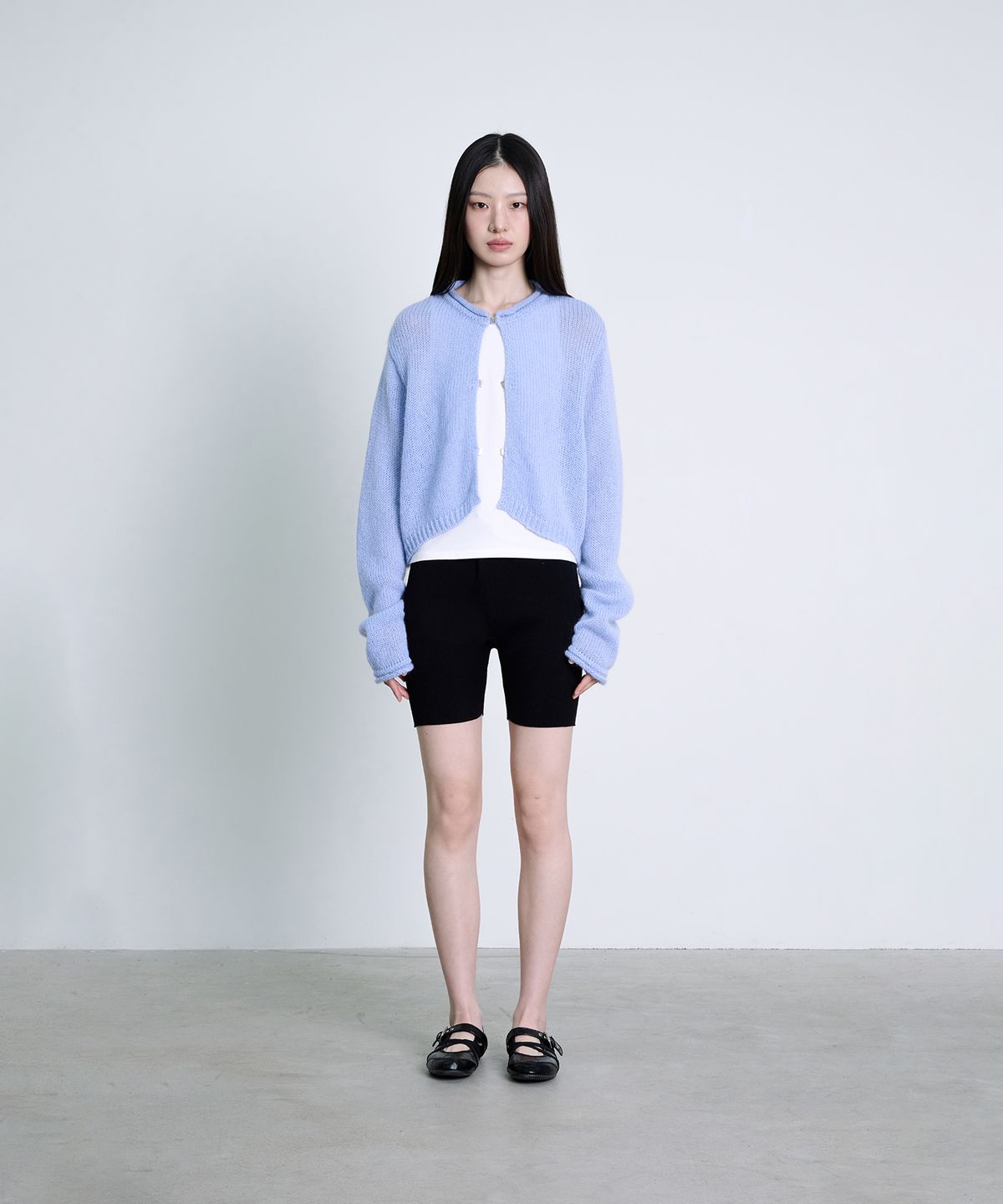 더애틋(THE AÉTUT) Mohair Wool Drawstring Cardigan_Blue
