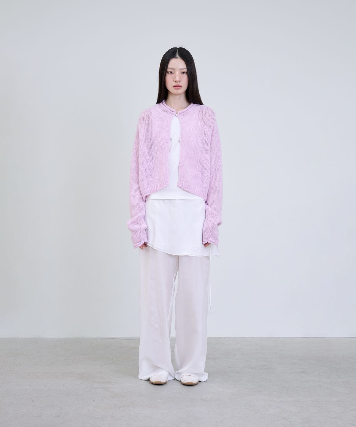 더애틋(THE AÉTUT) Mohair Wool Drawstring Cardigan_Pink