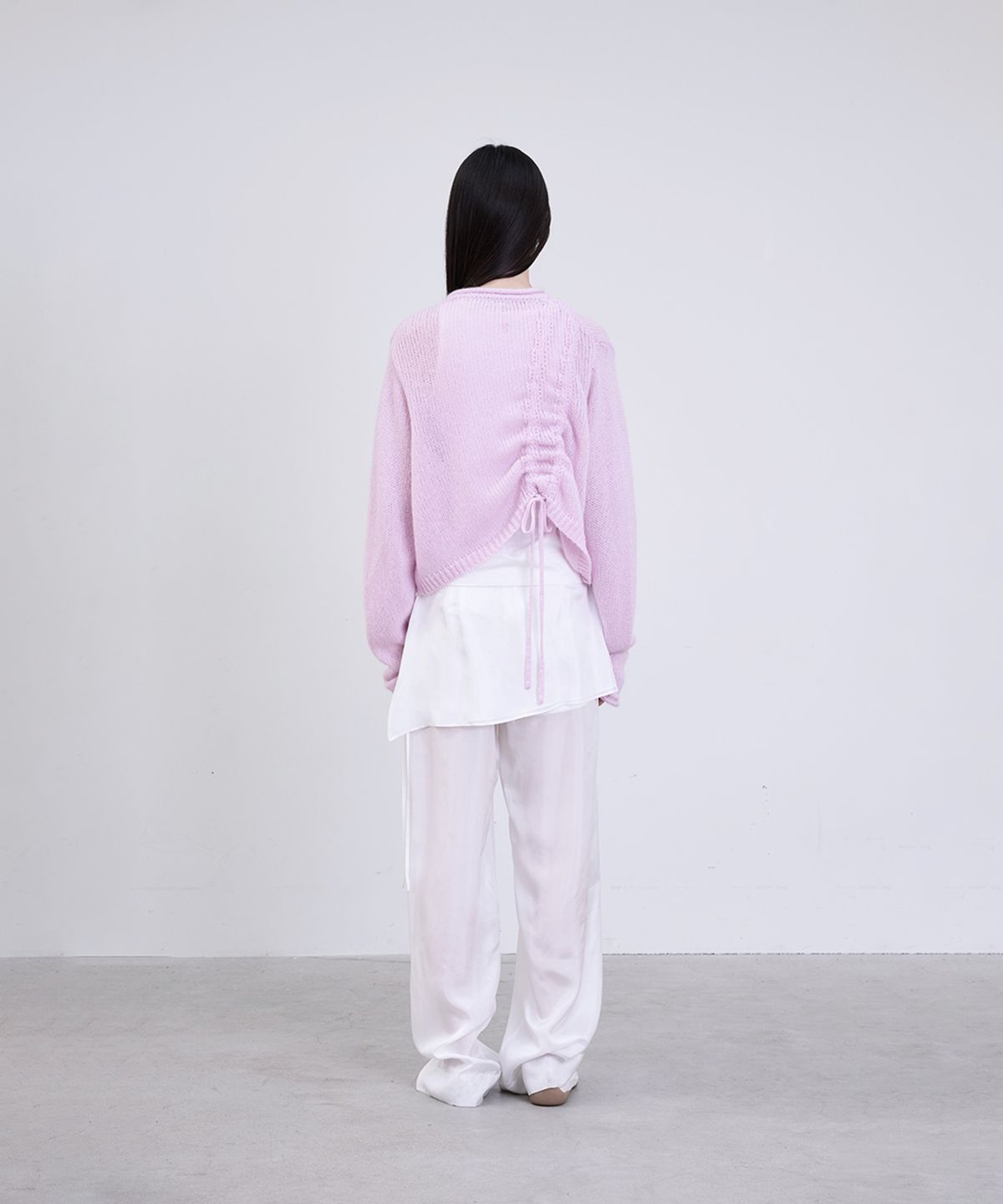 더애틋(THE AÉTUT) Mohair Wool Drawstring Cardigan_Pink