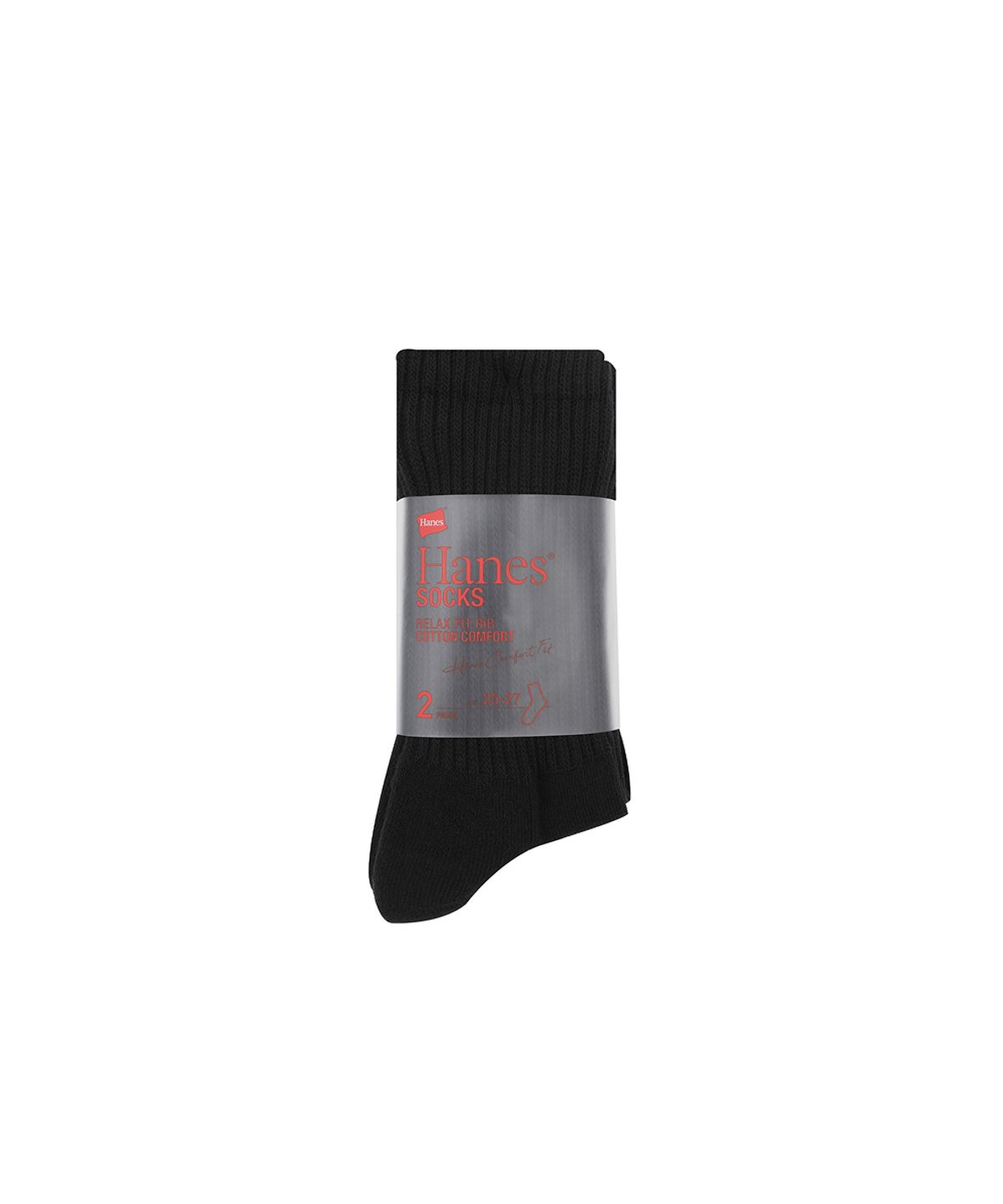 헤인즈(HANES) 크루 삭스 2P 블랙