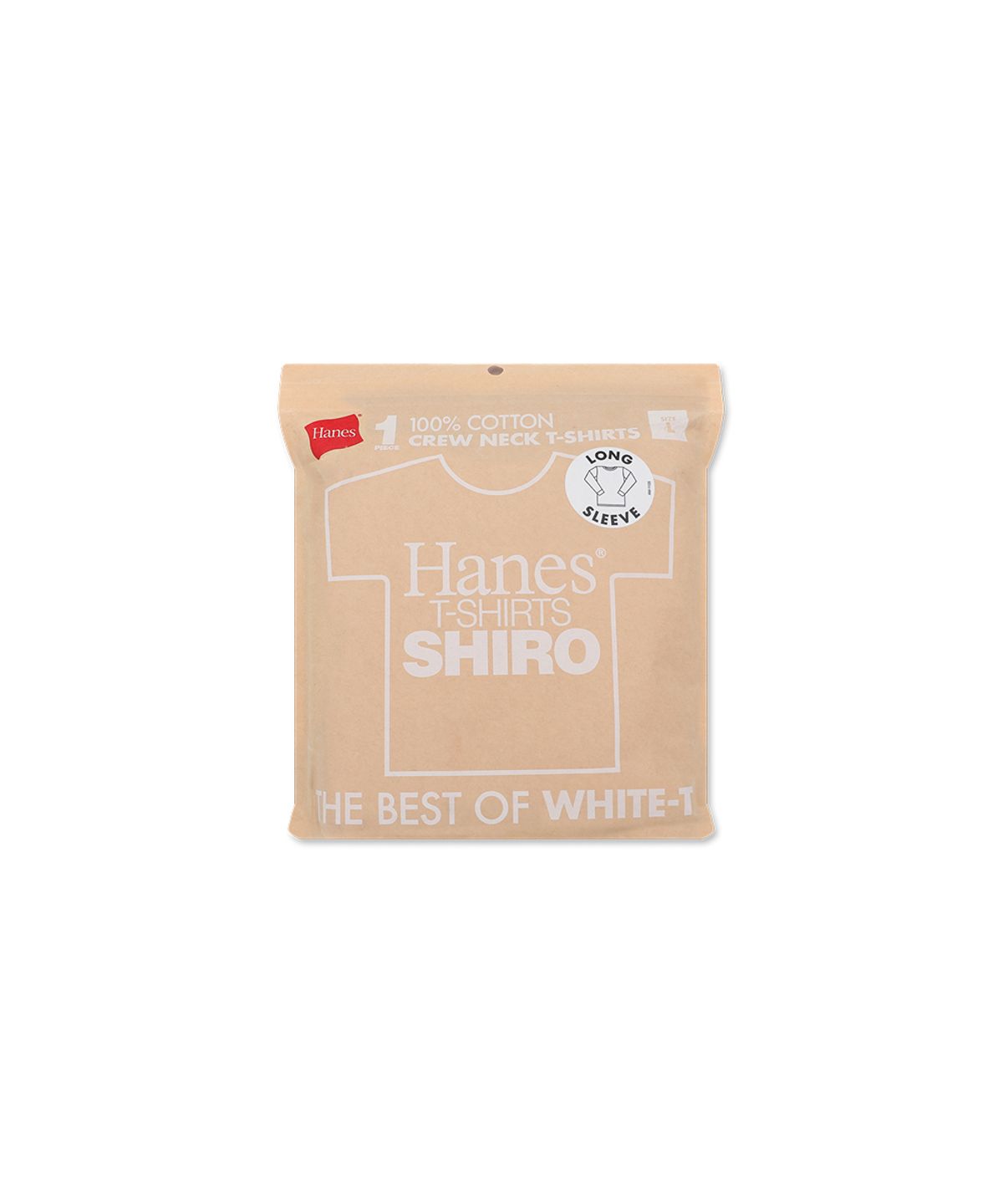 헤인즈(HANES) 시로 크루넥 롱 슬리브 티셔츠 화이트
