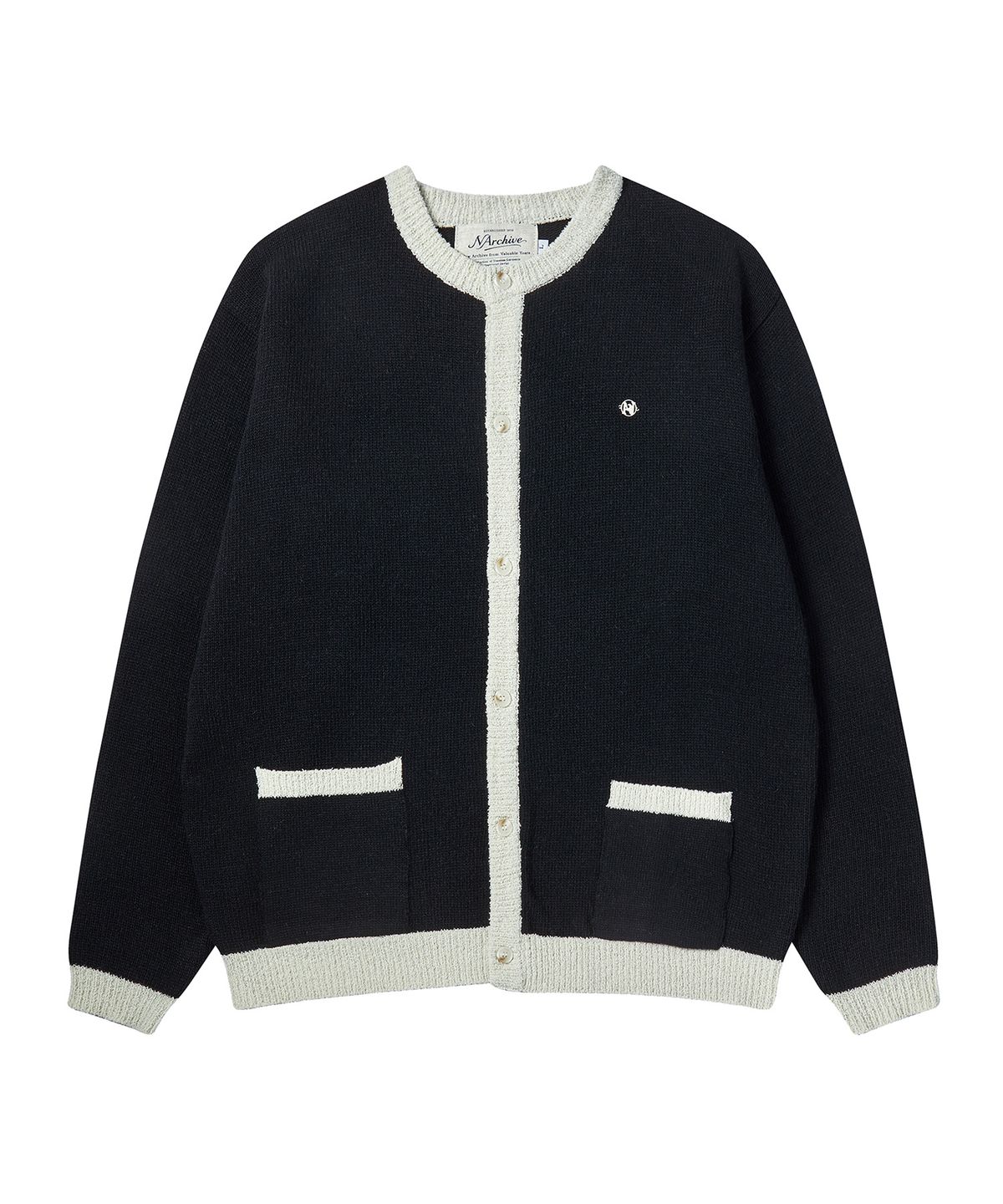 비욘드클로젯(BEYOND CLOSET) [COLLECTION LINE] 소프트 트위드 아카이브 라운드 가디건 블랙