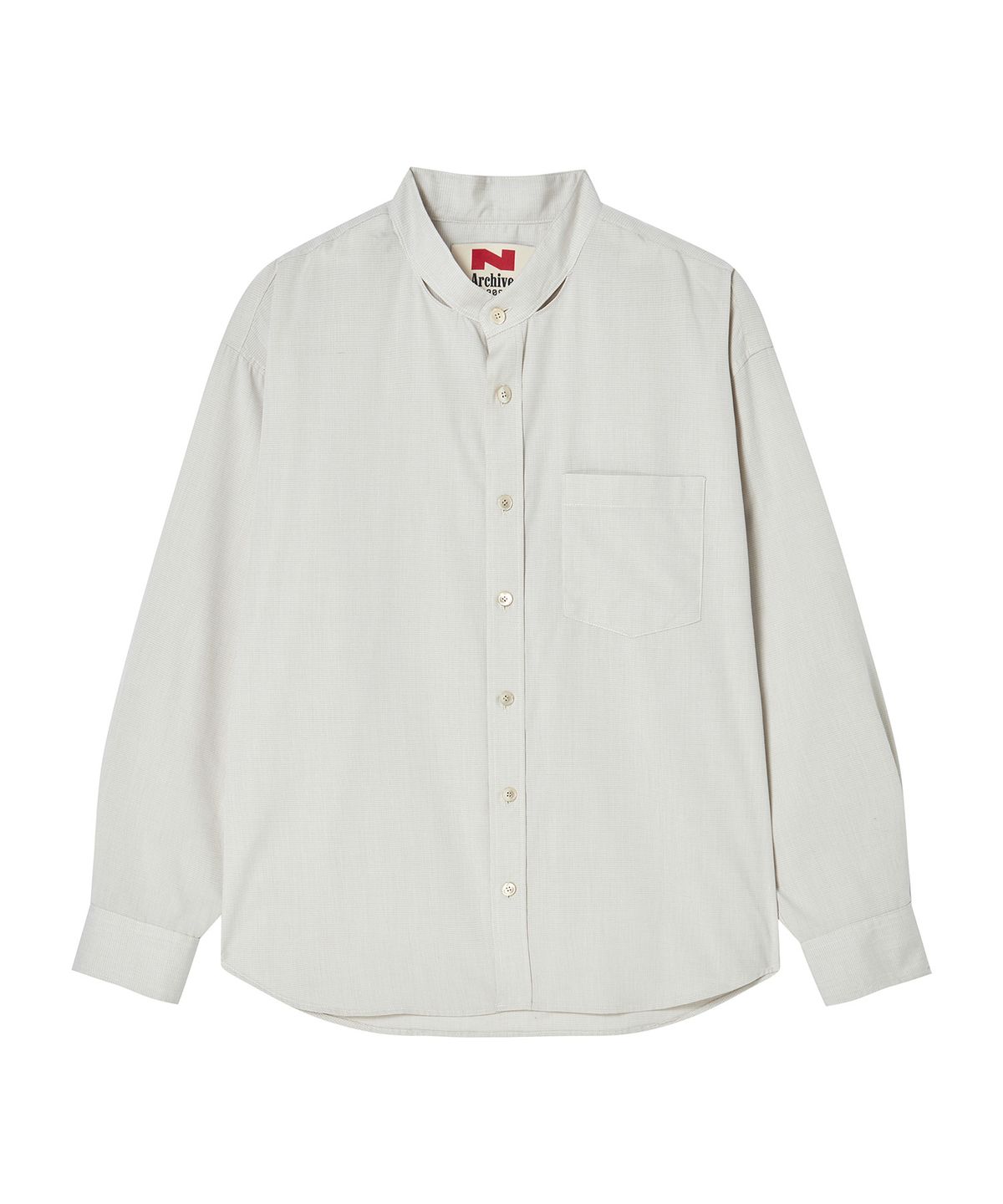 비욘드클로젯(BEYOND CLOSET) [COLLECTION LINE] 스카프 디테일 라운드 셔츠 아이보리