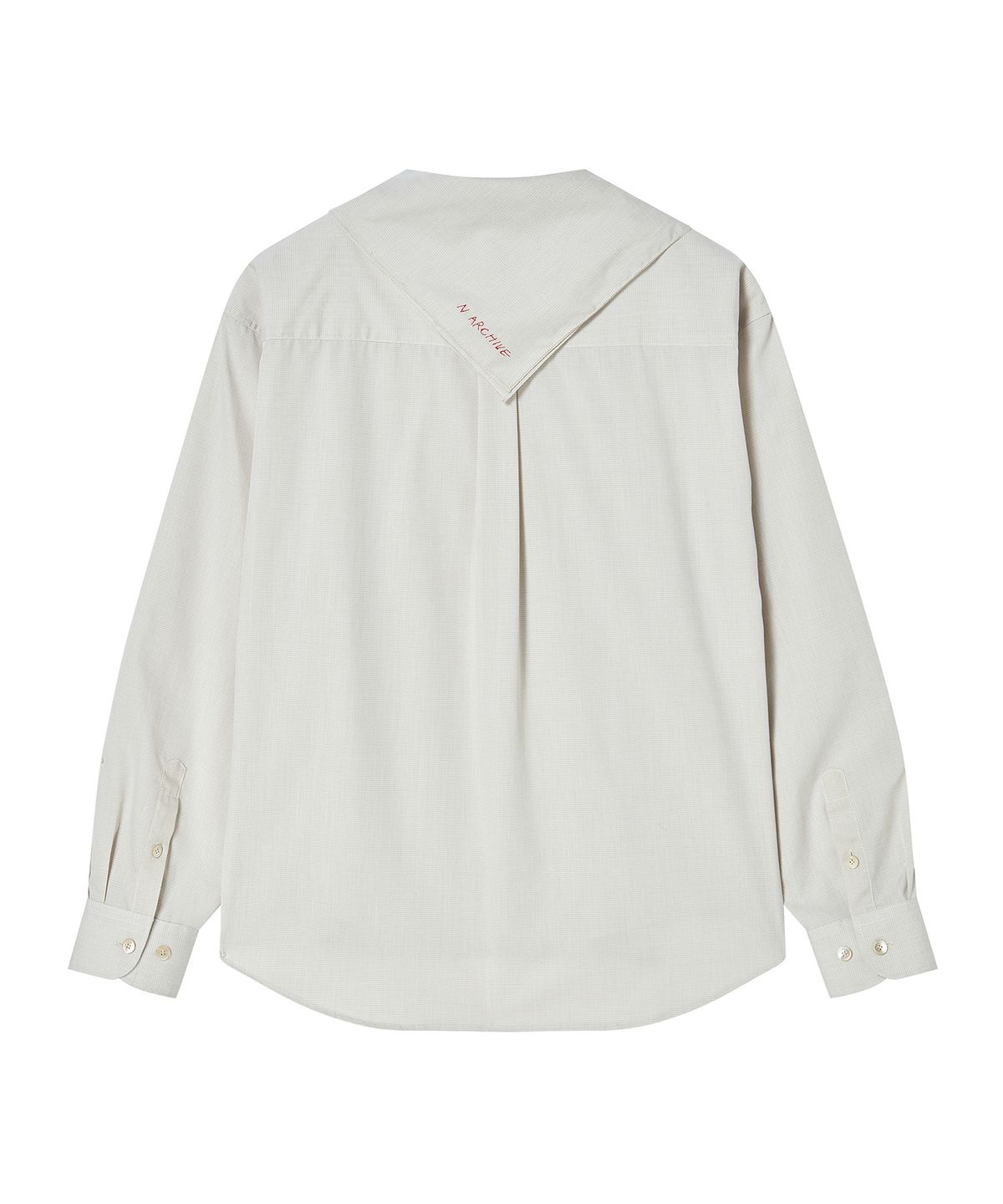 비욘드클로젯(BEYOND CLOSET) [COLLECTION LINE] 스카프 디테일 라운드 셔츠 아이보리