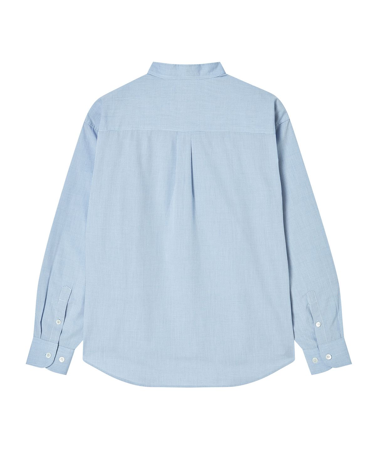 비욘드클로젯(BEYOND CLOSET) [COLLECTION LINE] 스카프 디테일 라운드 셔츠 블루
