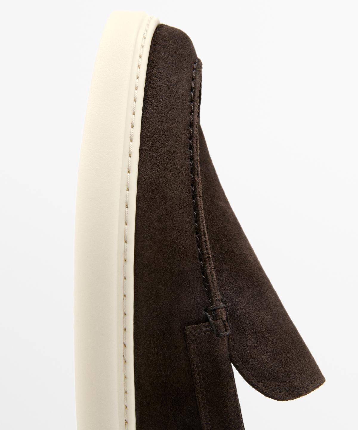 마시모두띠(MASSIMO DUTTI) 스플리트 스웨이드 발등 스티치 레더 로퍼