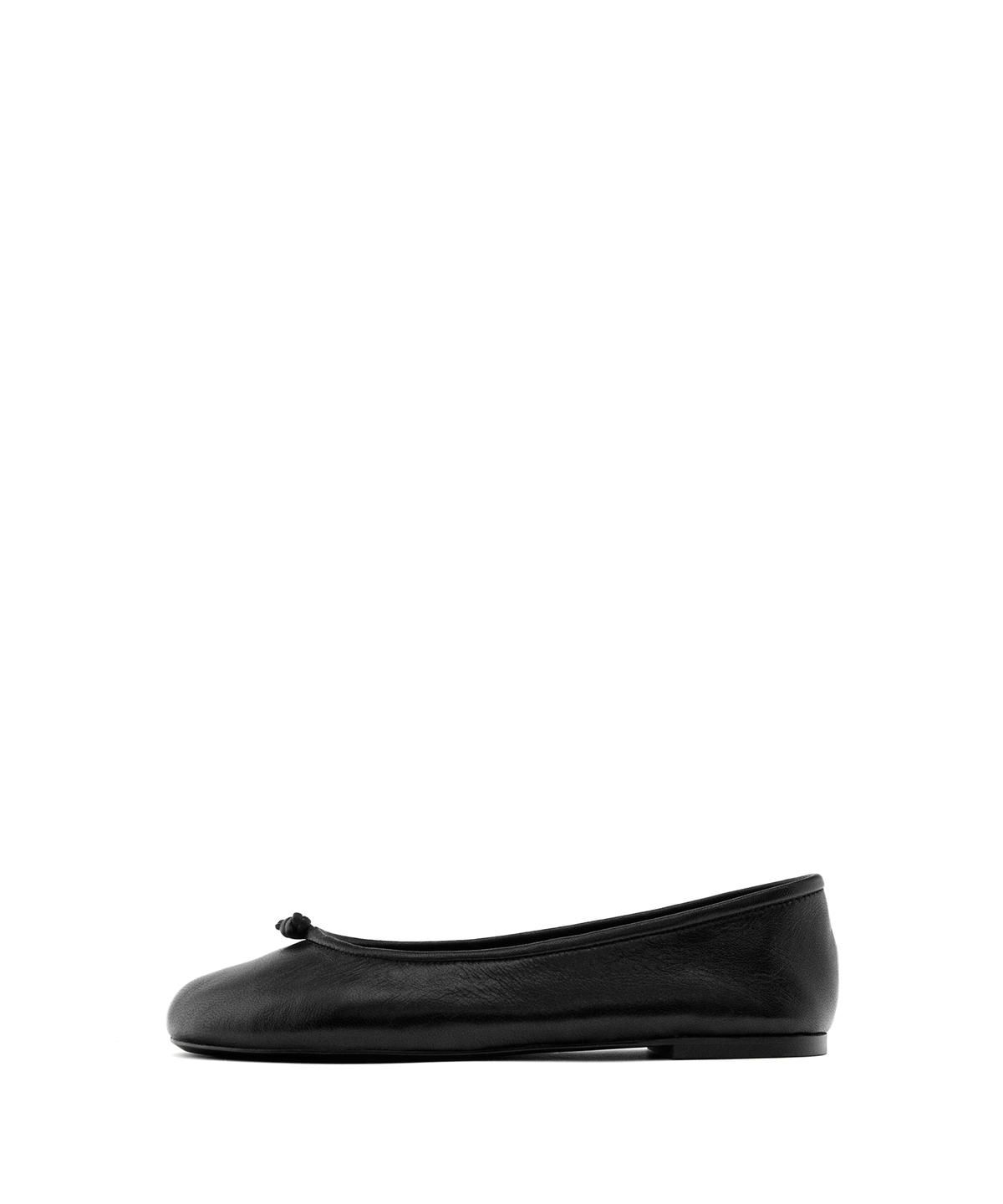 마시모두띠(MASSIMO DUTTI) 매듭 레더 발레리나