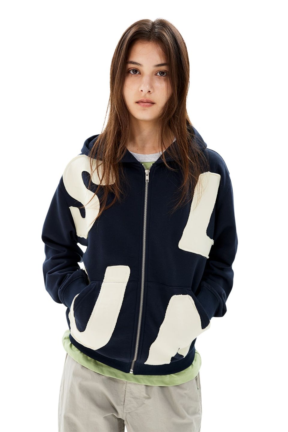 MUSINSA公式 | SUNLOVE Capital Zip Up Hoodie Navy