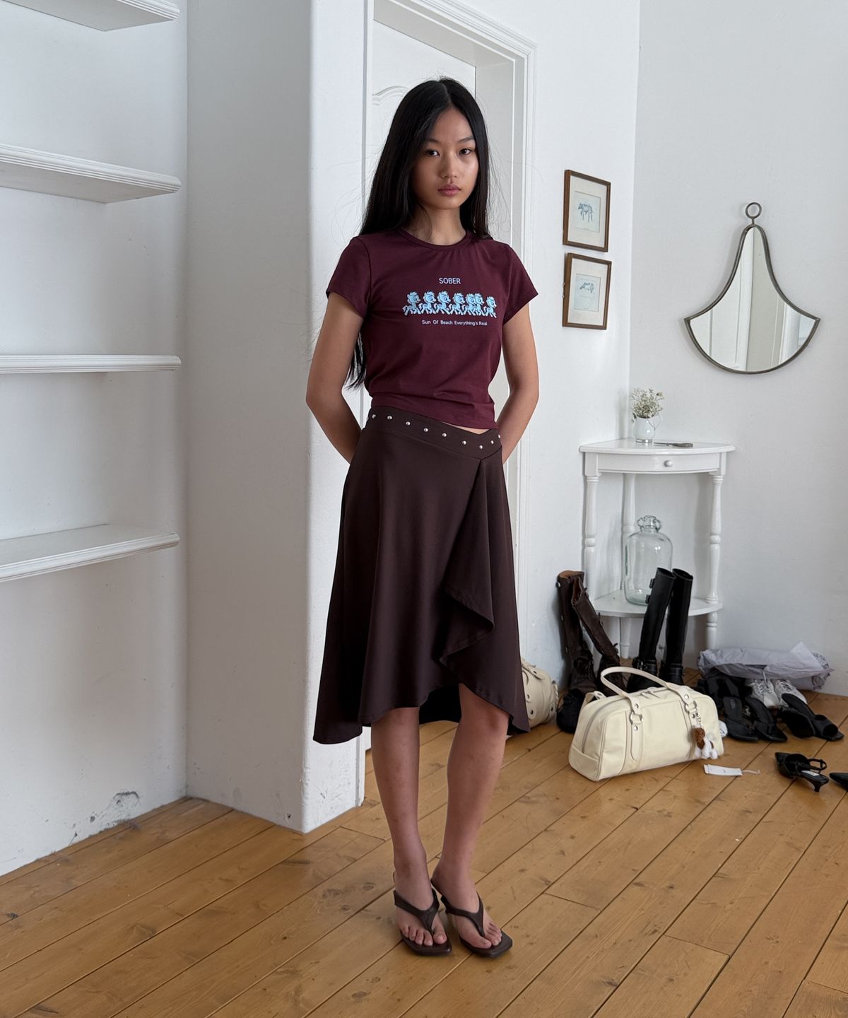 라츠유(LOTSYOU) LOTSYOU_Sober Parade T-shirt WINE