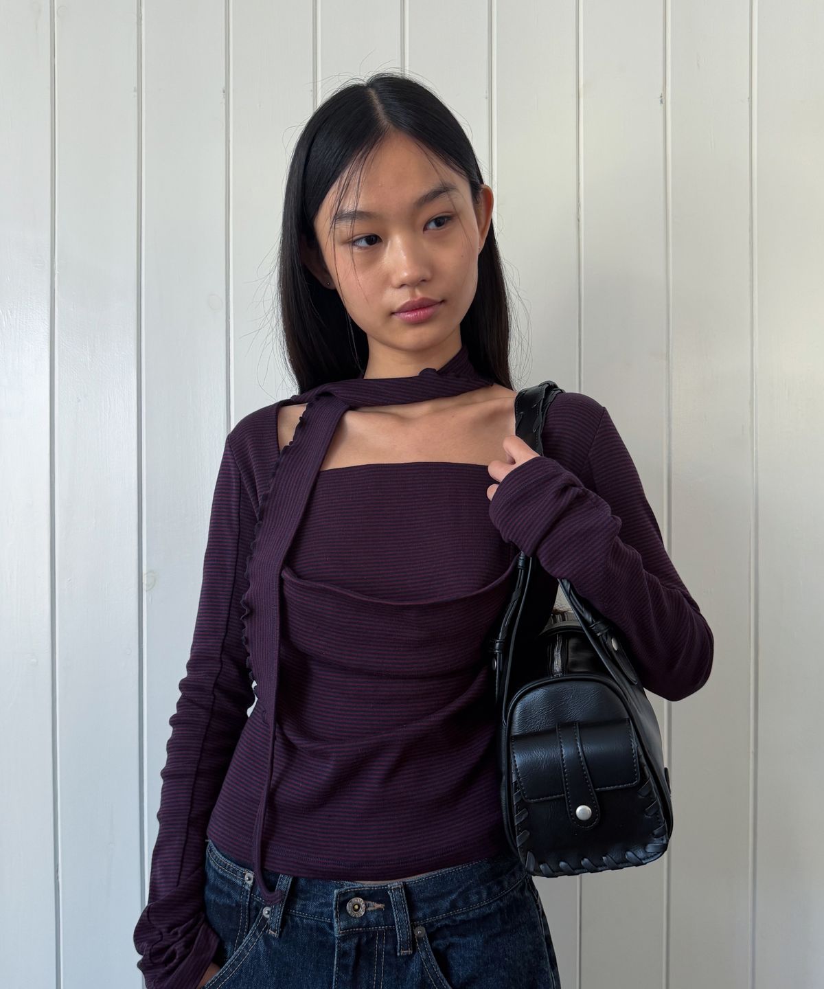 라츠유(LOTSYOU) LOTSYOU_Jennie Long Sleeve Top WINE
