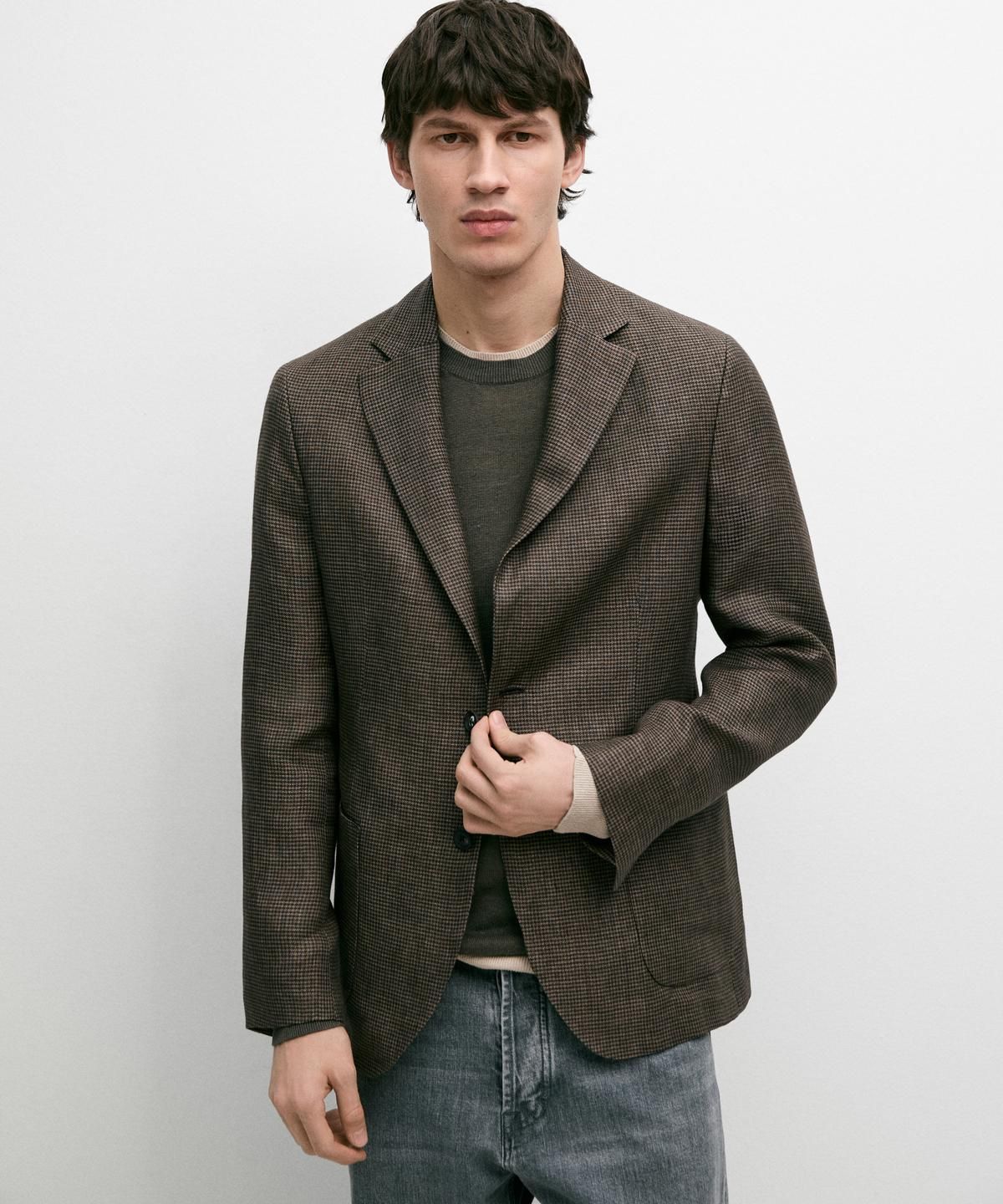 마시모두띠(MASSIMO DUTTI) 포켓 디테일 린넨 블레이저