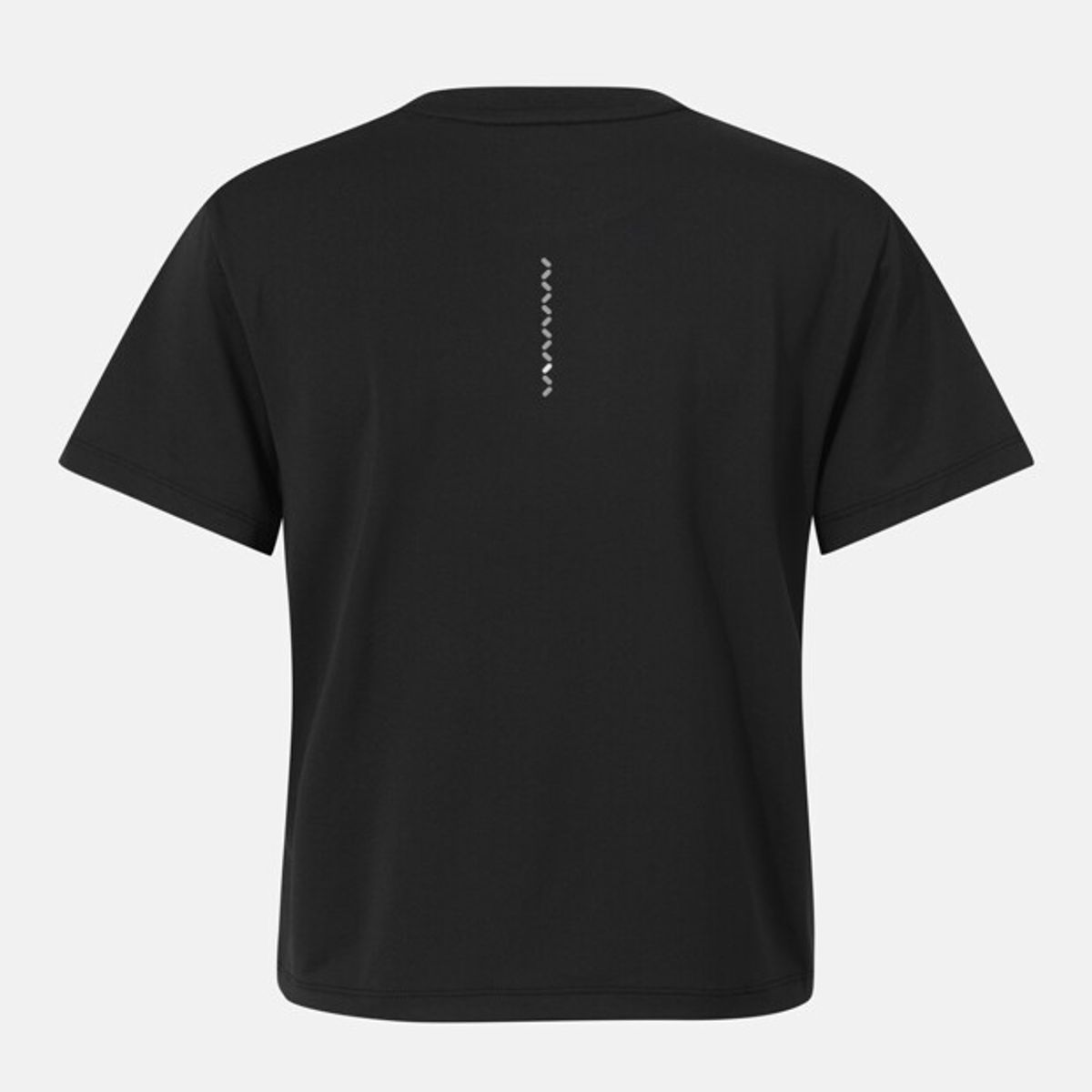 데상트(DESCENTE) 우먼스 러닝 세미 크롭 반팔 티셔츠 블랙 SR122RTS31