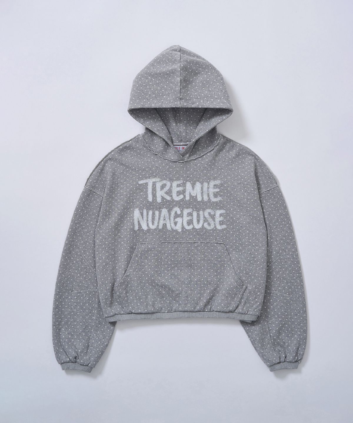 졸리앙볼(JOLIEENVOL) CROPPED MICRO DOT HOODIE (GREY)