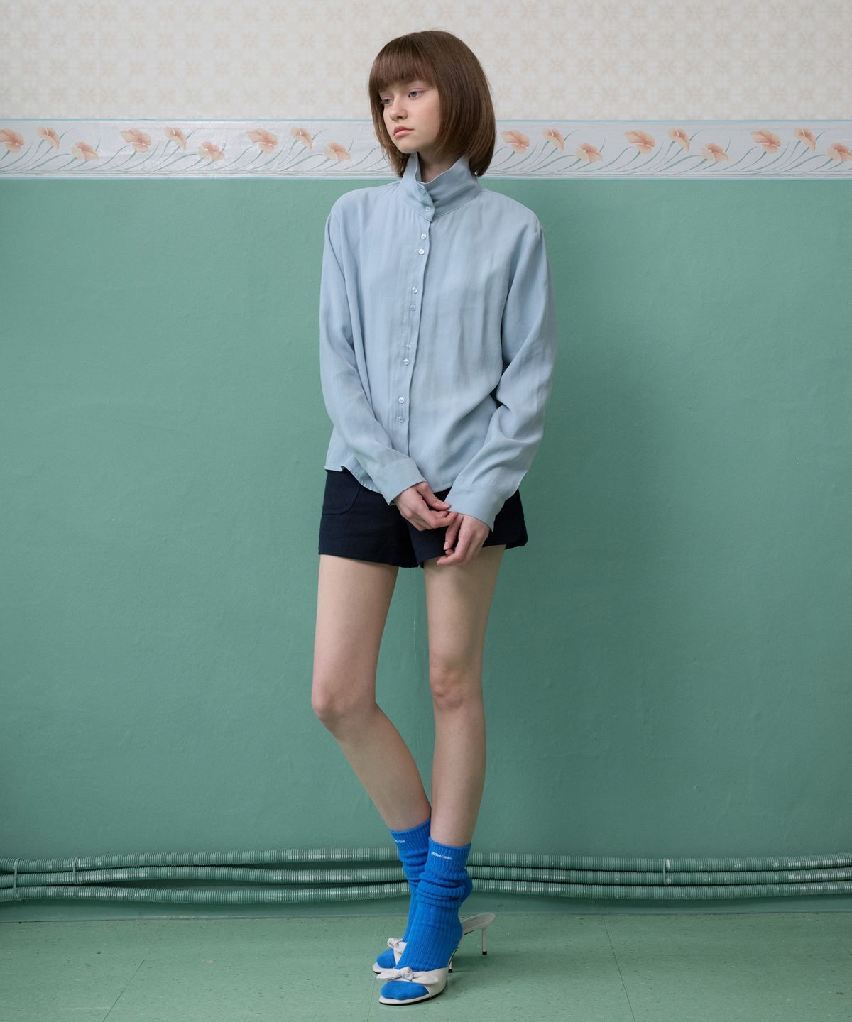 뮈르뮈르(MURMURE) 루메느 하이넥 스웨이드 무드 셔츠_Lumene Shirt
