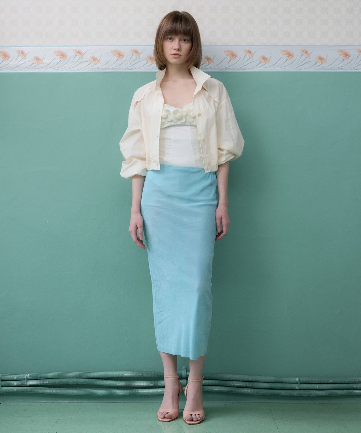 뮈르뮈르(MURMURE) 미델 쿨벨로아 미디 스커트_Middell Skirt
