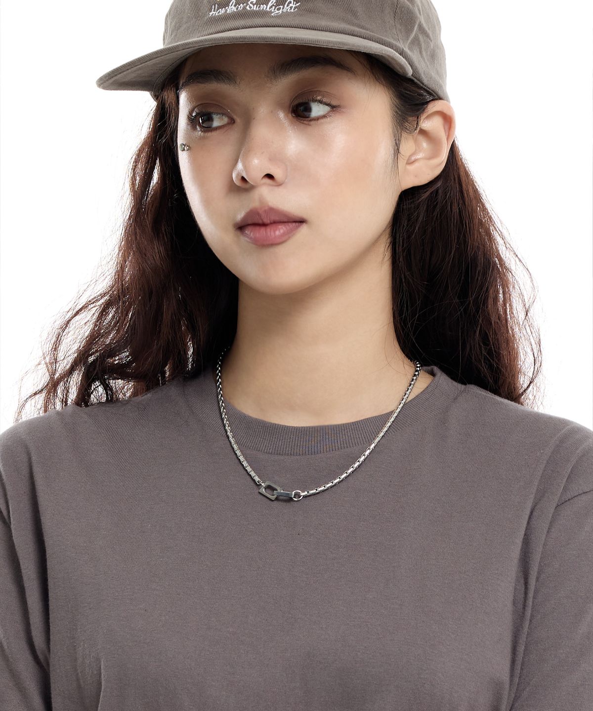 크림소다랩(CREAM SODA LAB) 스퀘어 크로스 박스 체인 목걸이