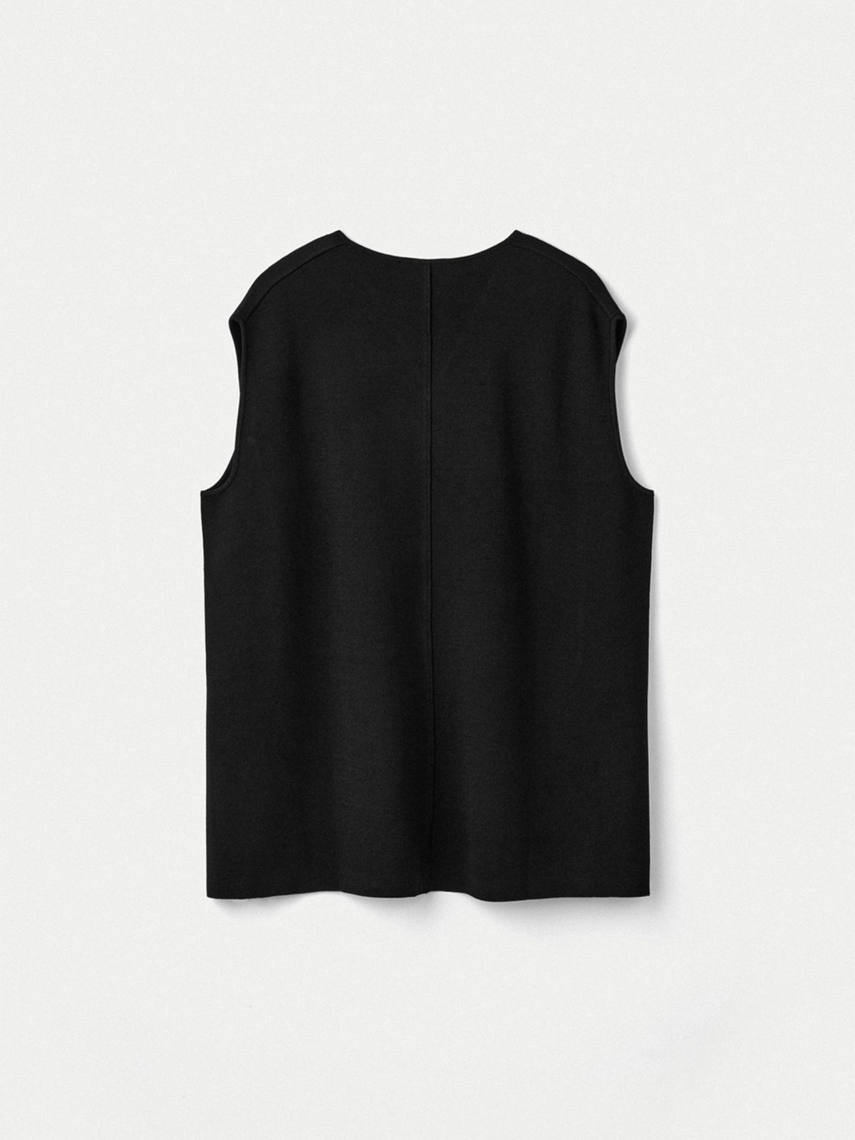 우마뭉(UMARMUNG) Double Faced V Neck Vest_Black