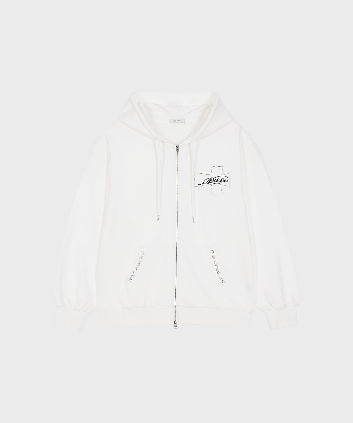 알키알카(ALKI ALKA) Nostalgia Hoodie Zip-Up (White)