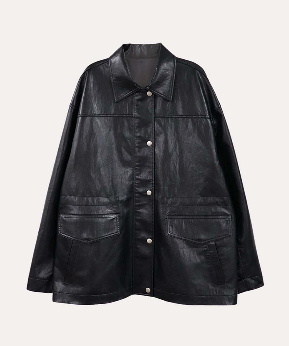 타버트(TARVERT) Rust Leather Half Jacket - Black