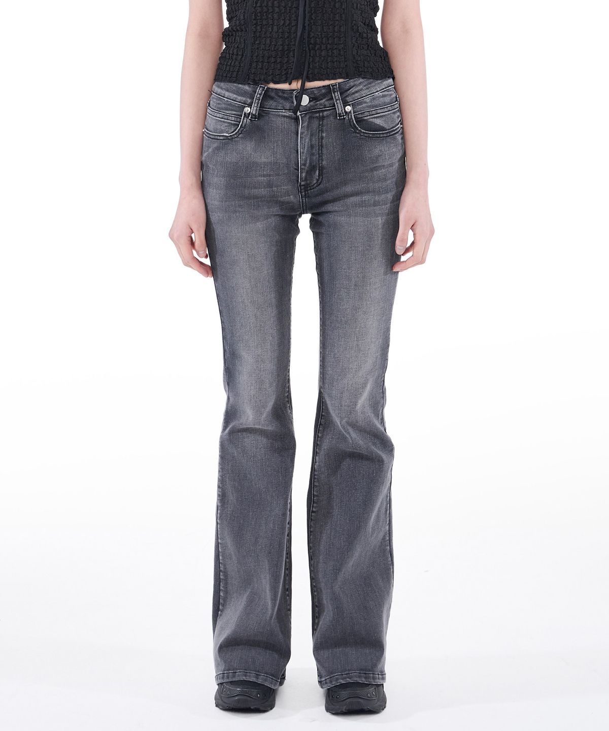 알키알카(ALKI ALKA) Washed Bootcut Denim Pants (Black)