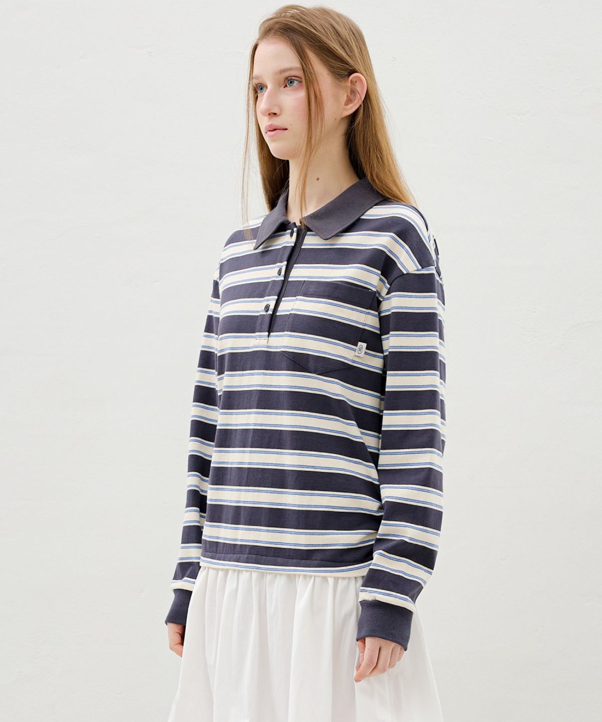 올리브 데 올리브(OLIVE DES OLIVE) 카라 티셔츠 레이어드 플레어 원피스 OE6SO2540