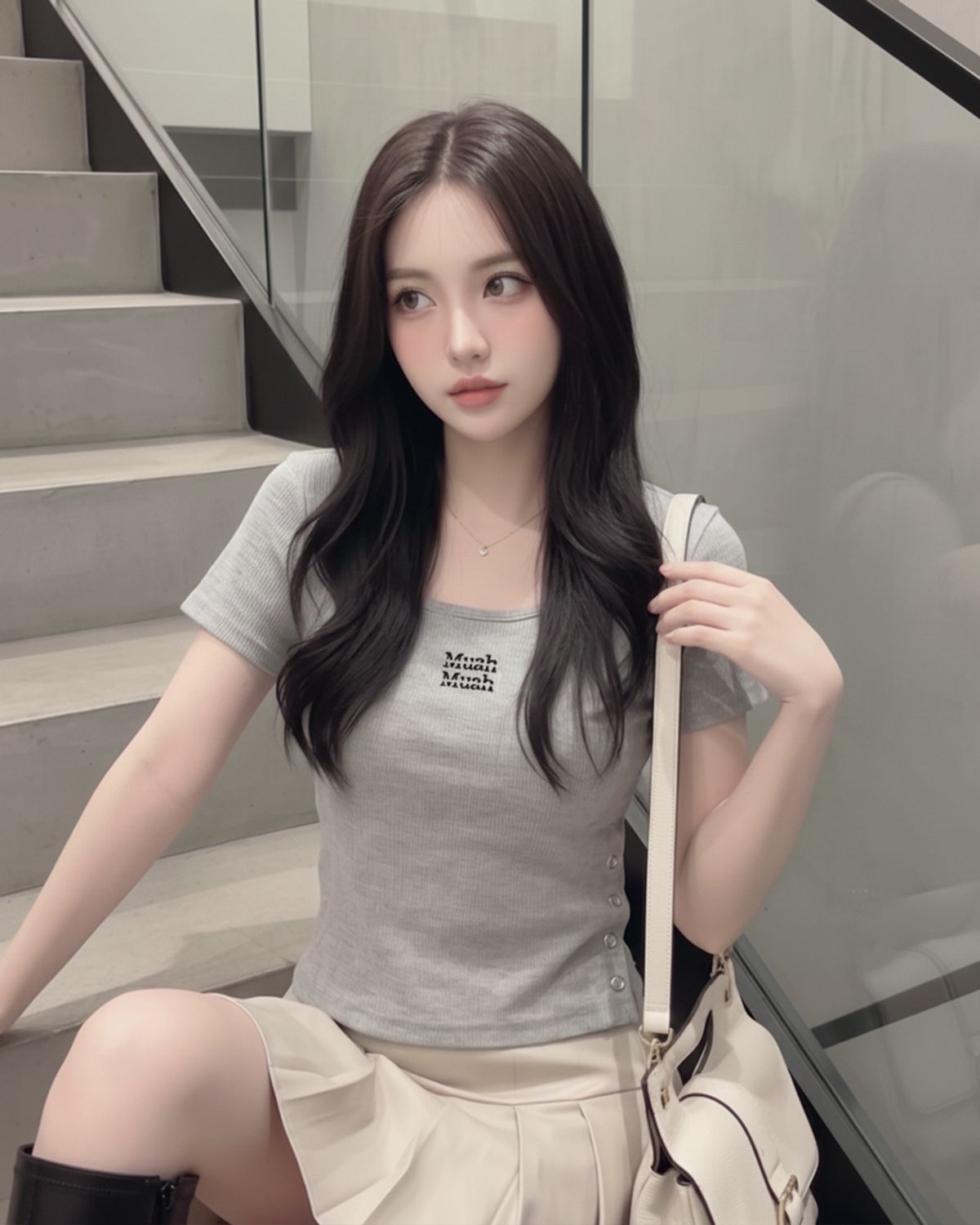 무아무아(MUAHMUAH) 슬릿 버튼 크롭 반팔티셔츠 [6color]