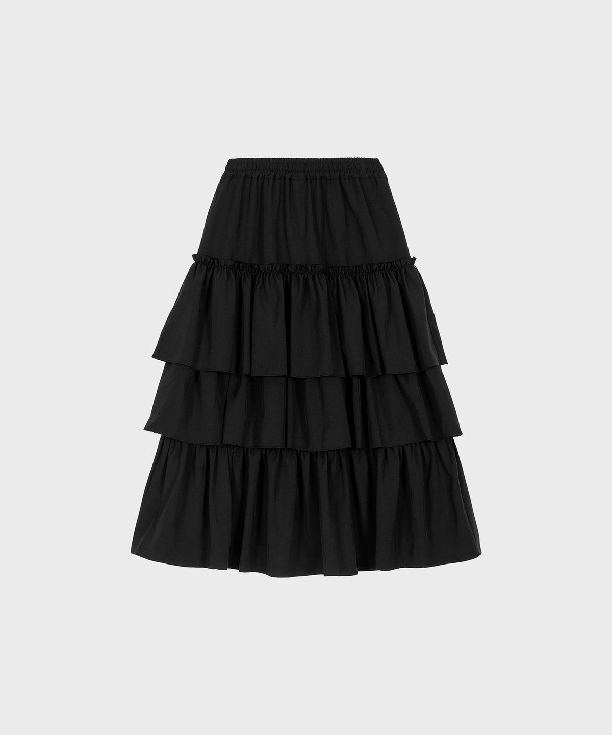 알키알카(ALKI ALKA) Tiered Maxi Skirt (Black)