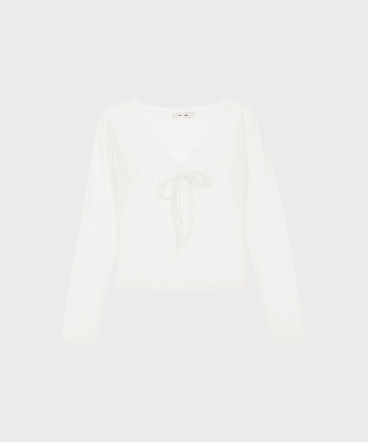 알키알카(ALKI ALKA) Lace Trim Long Sleeve (Ivory)