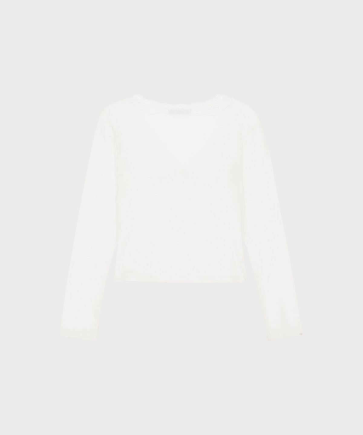 알키알카(ALKI ALKA) Lace Trim Long Sleeve (Ivory)
