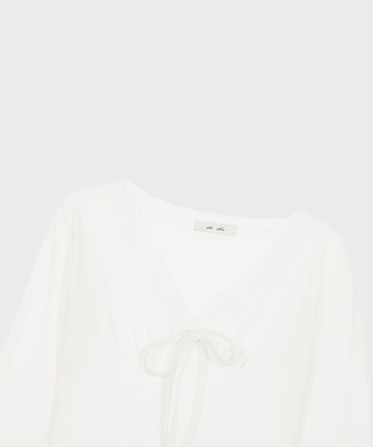 알키알카(ALKI ALKA) Lace Trim Long Sleeve (Ivory)