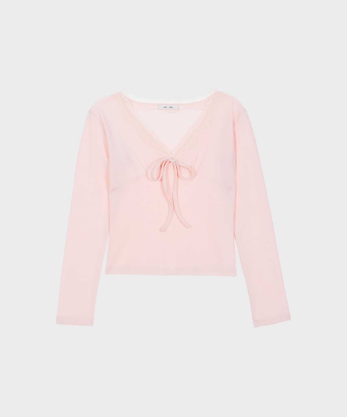 알키알카(ALKI ALKA) Lace Trim Long Sleeve (Light Pink)