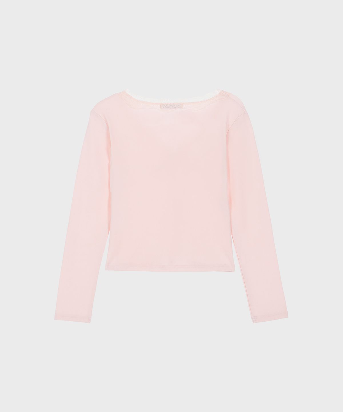 알키알카(ALKI ALKA) Lace Trim Long Sleeve (Light Pink)