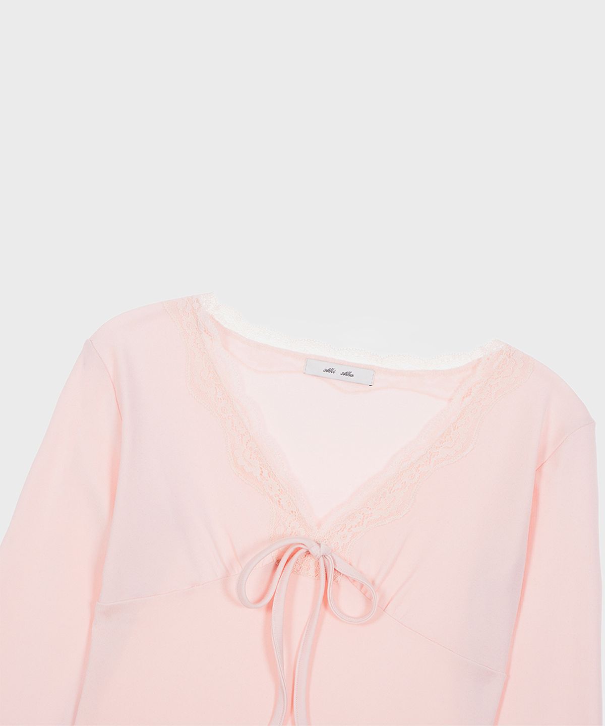 알키알카(ALKI ALKA) Lace Trim Long Sleeve (Light Pink)