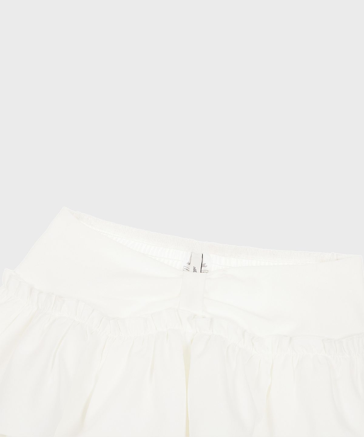 알키알카(ALKI ALKA) Ribbon Tiered Mini Skirt (Ivory)