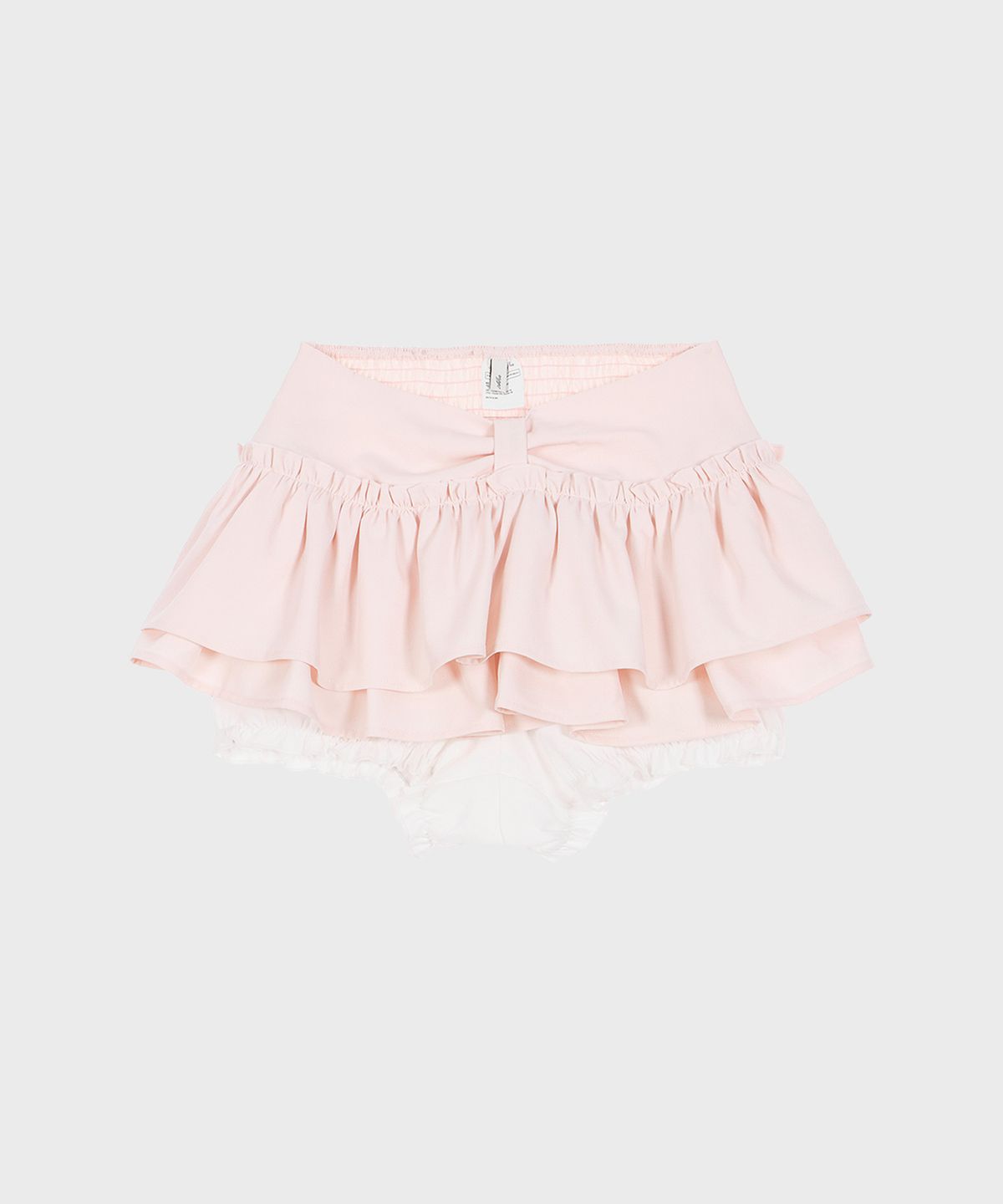 알키알카(ALKI ALKA) Ribbon Tiered Mini Skirt (Light Pink)
