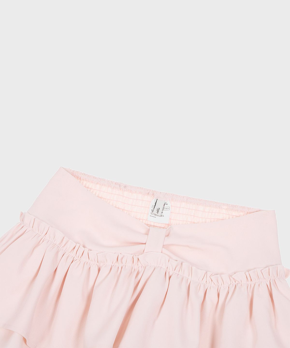 알키알카(ALKI ALKA) Ribbon Tiered Mini Skirt (Light Pink)