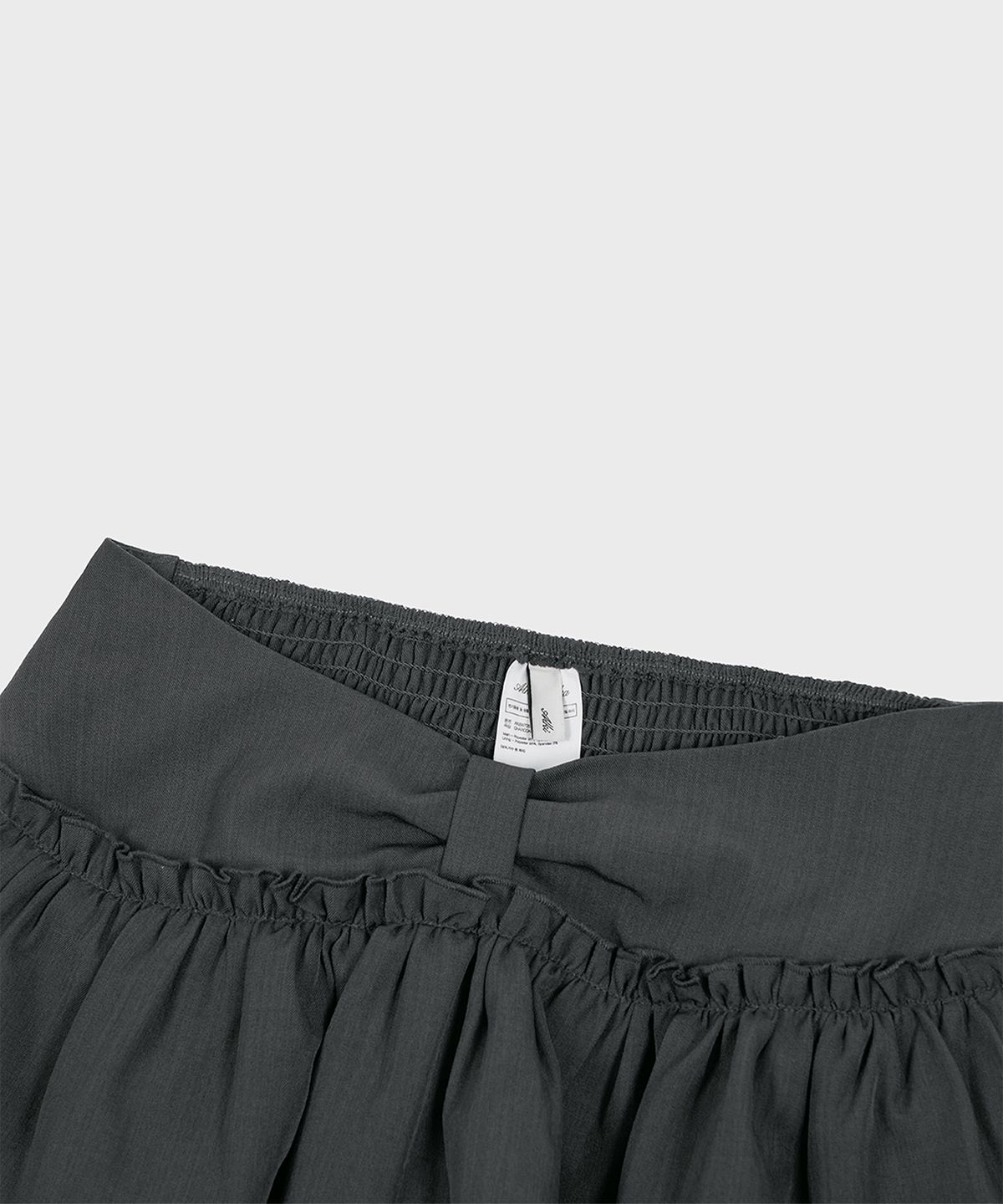 알키알카(ALKI ALKA) Ribbon Tiered Mini Skirt (Charcoal)