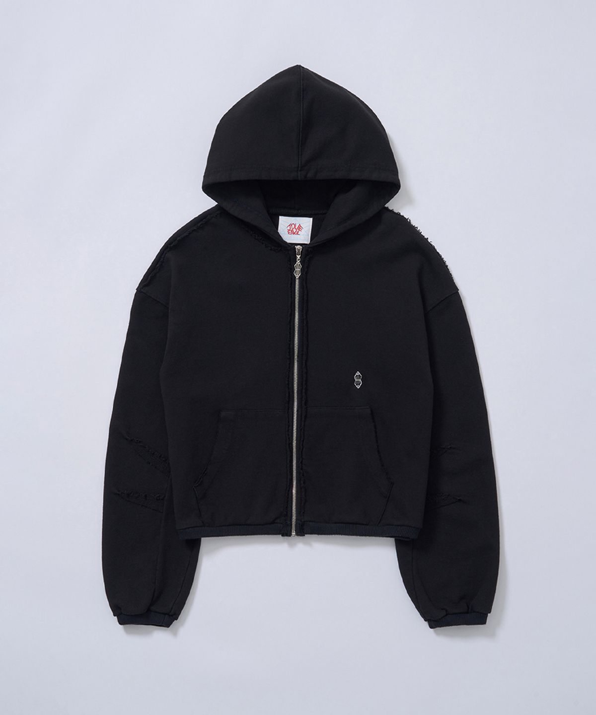 졸리앙볼(JOLIEENVOL) SCRATCH POINT HOOD ZIP-UP (BLACK)
