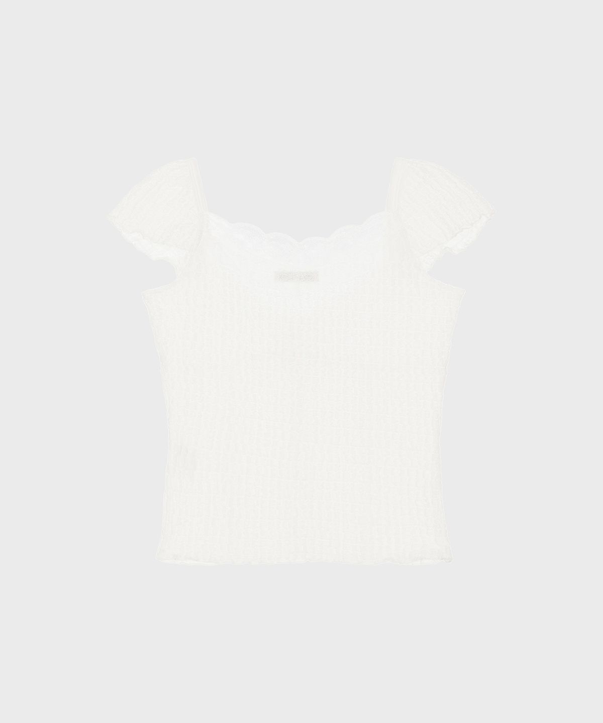 알키알카(ALKI ALKA) Jacquard Gathered Top (Ivory)