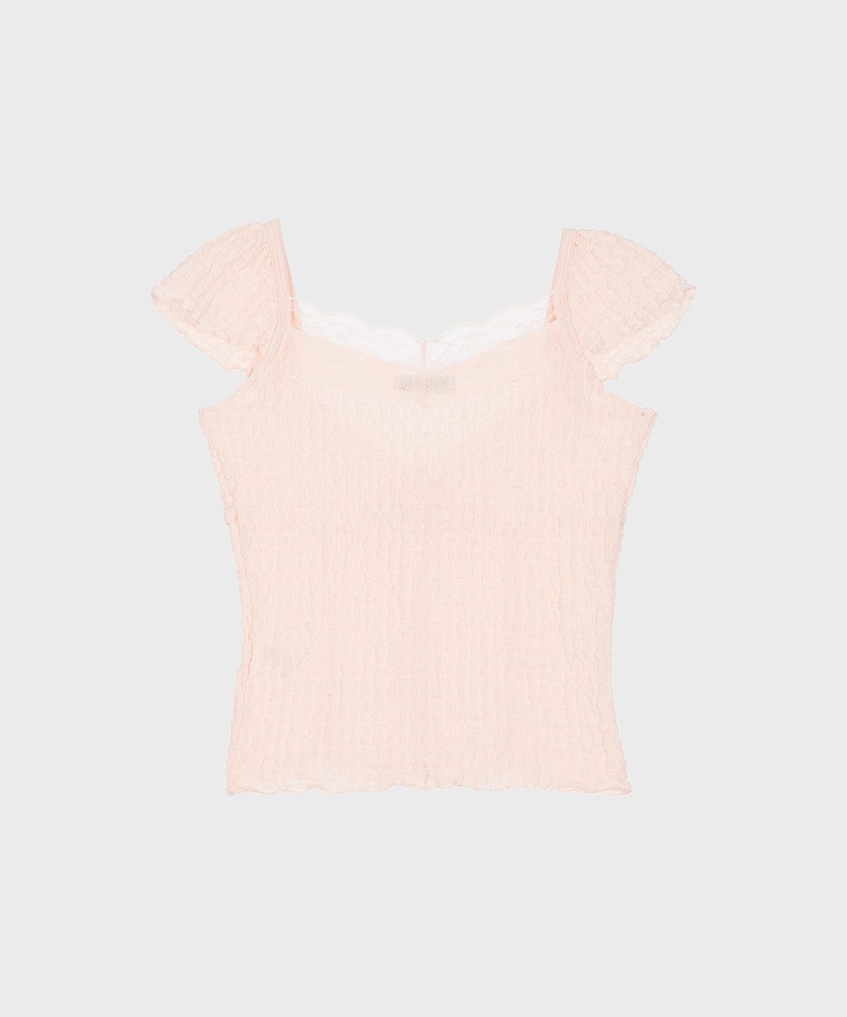 알키알카(ALKI ALKA) Jacquard Gathered Top (Light Pink)