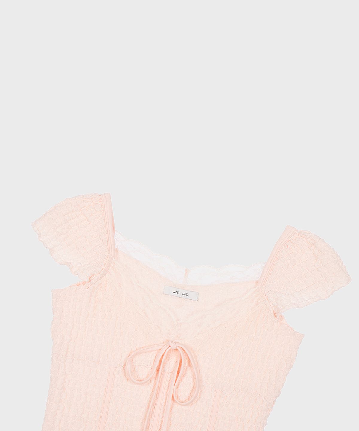 알키알카(ALKI ALKA) Jacquard Gathered Top (Light Pink)