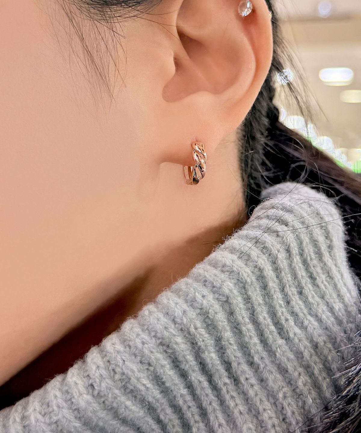 제이라헬(J-RAHEL) [14K/18K 골드] 볼륨 웨이브 원터치 귀걸이