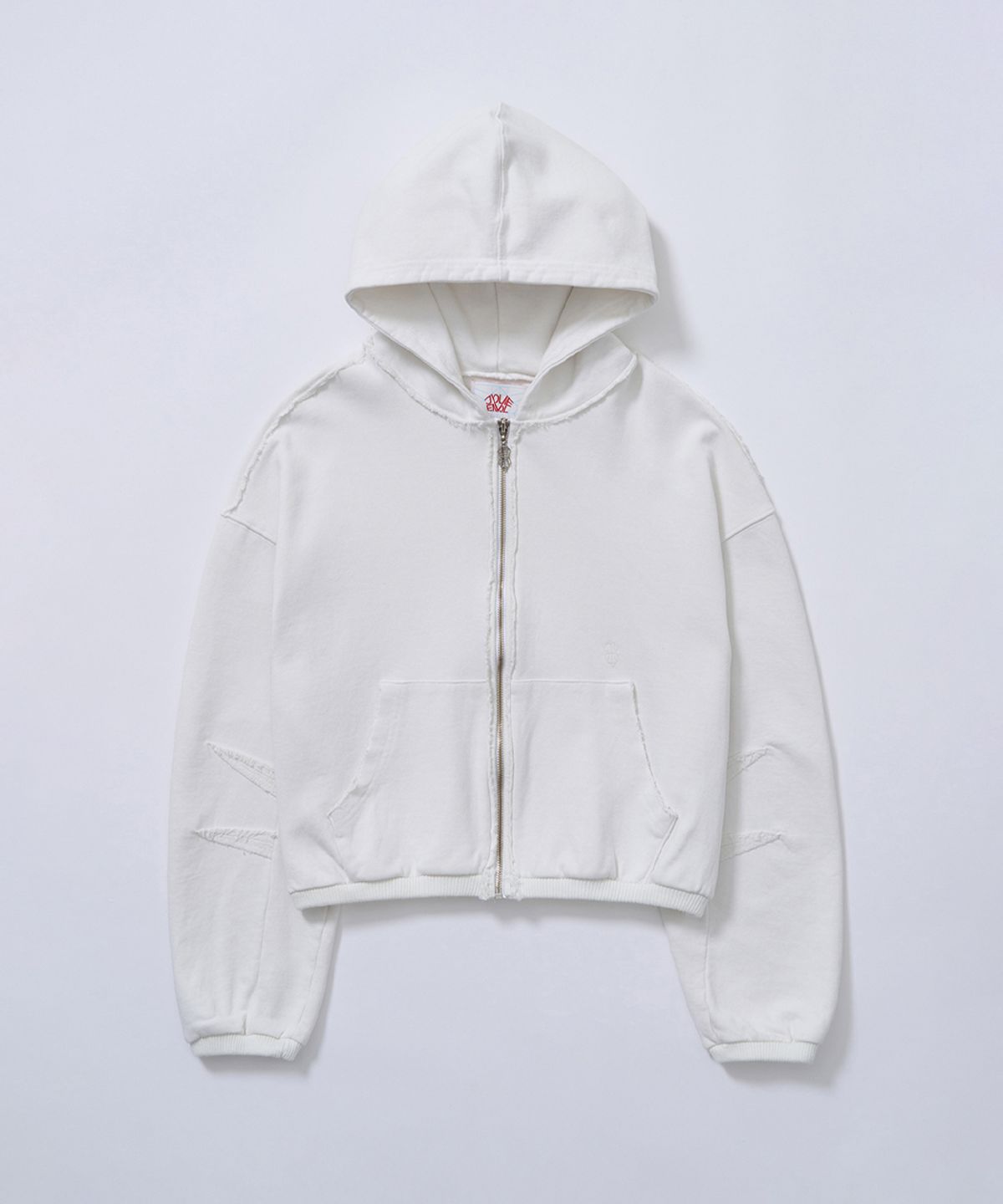 졸리앙볼(JOLIEENVOL) SCRATCH POINT HOOD ZIP-UP (WHITE)