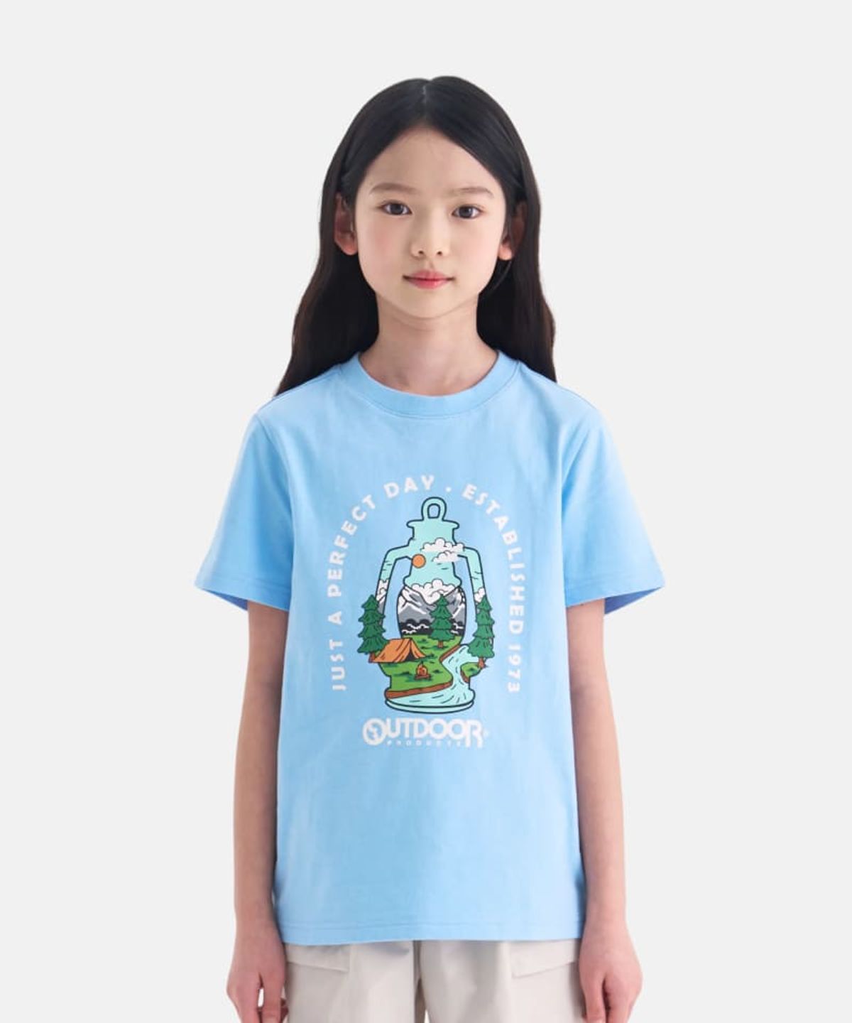 아웃도어 프로덕츠 키즈(OUTDOOR PRODUCTS KIDS) 그래픽 반팔티셔츠 (라이트블루) OD262ISS92_LBL