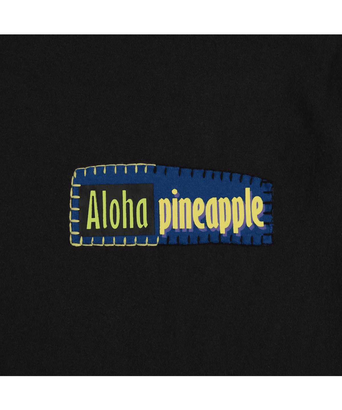 투위드(TUEWID) Aloha pineapple patchwork tee in charcoal