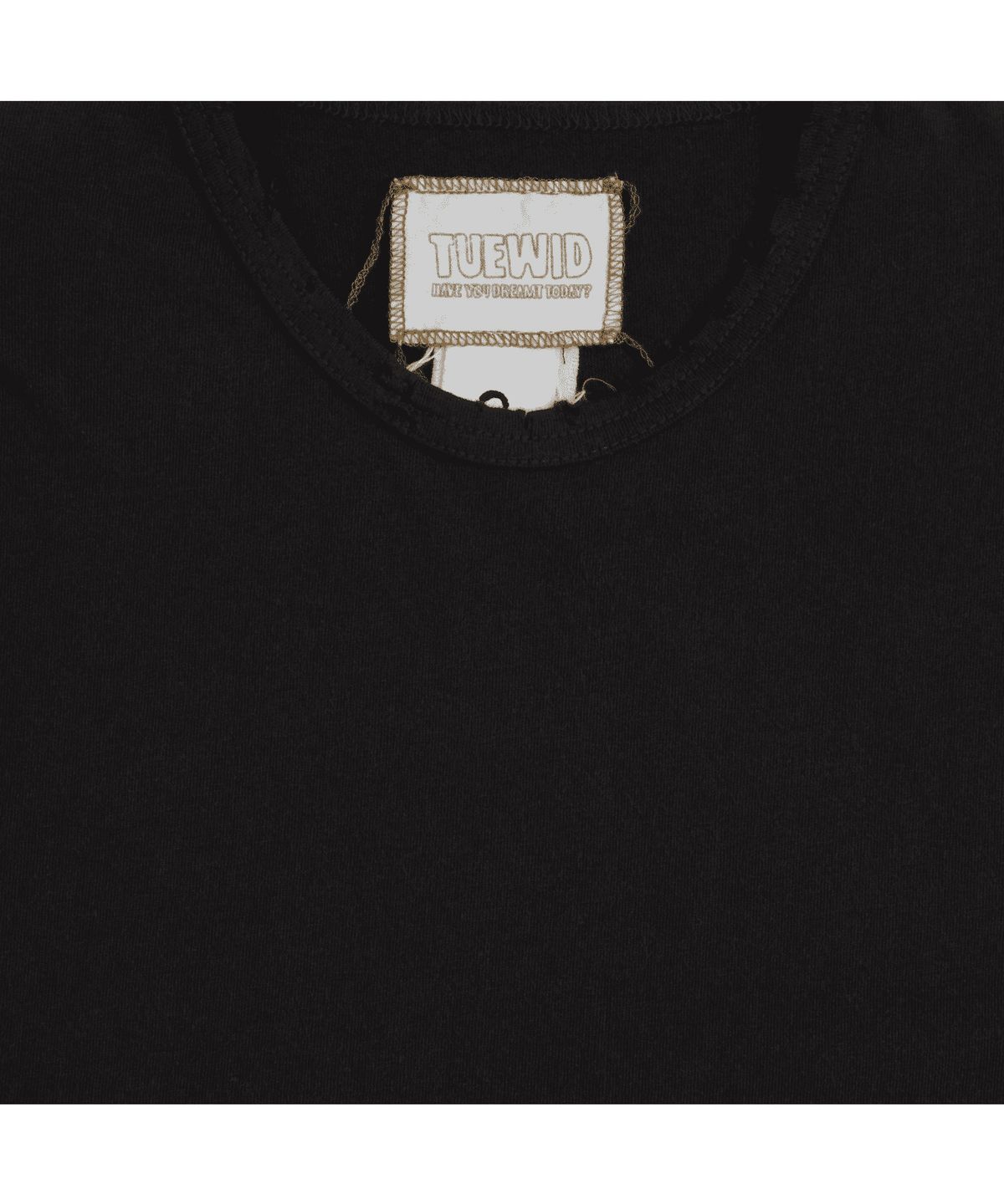 투위드(TUEWID) Aloha pineapple patchwork tee in charcoal