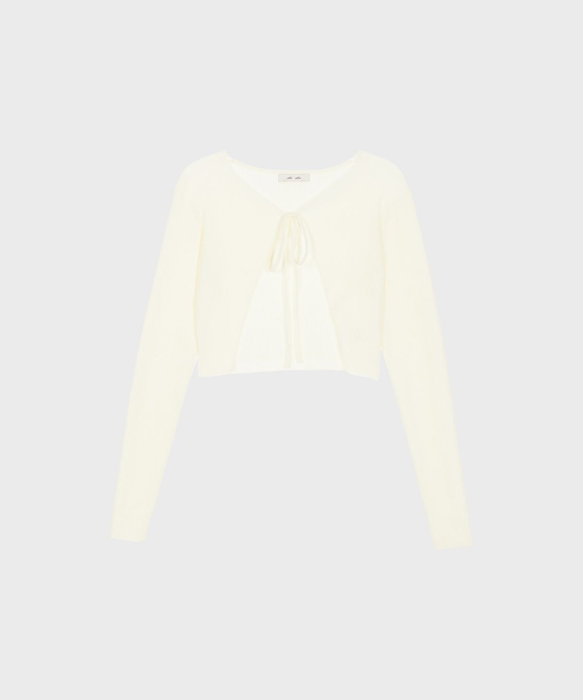알키알카(ALKI ALKA) Ribbed Ribbon Bolero (Ivory)